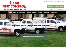 Tablet Screenshot of lanepestcontrol.com